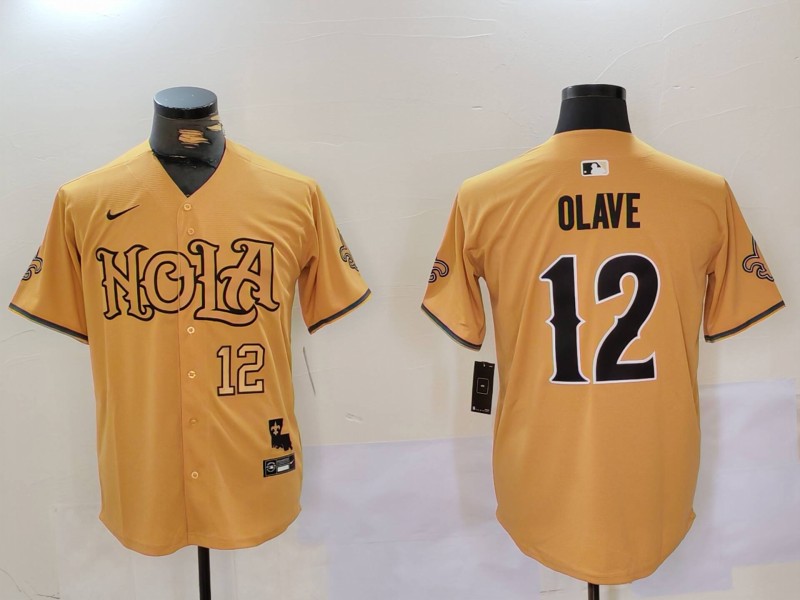 Men New Orleans Saints #12 Olave Yellow Joint Name 2024 Nike Limited NFL Jersey style 9121->indianapolis colts->NFL Jersey